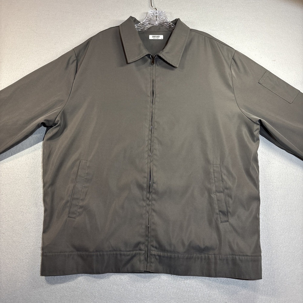 Coofandy Men's XL Windbreaker‎ Olive Green Lined Polyester